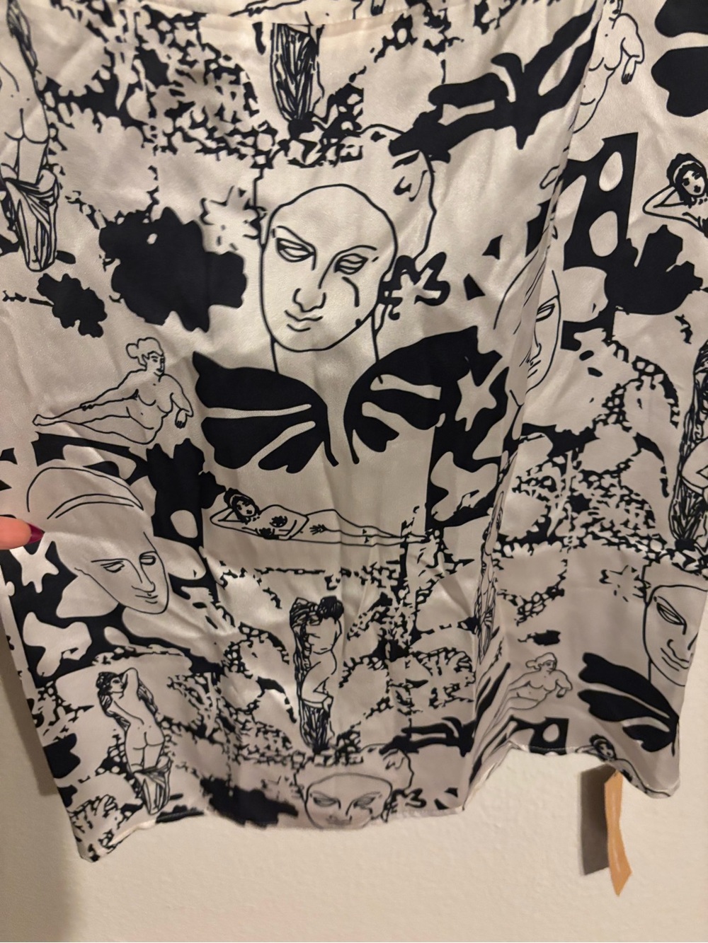 Reformation Kosta Silk Mini Dress with Abstract Faces and People NWT - Picture 4 of 10